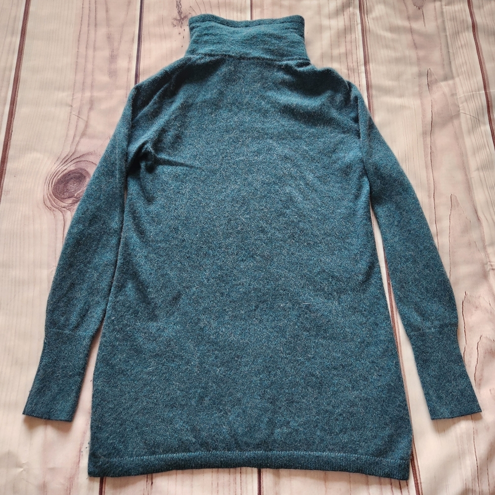 Talbots 100% Pure Cashmere Turtleneck Sweater Blue Cabincore | Women's Size XS - Picture 4 of 7